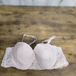 B Luxe Lace Light Pink Push-Up Bra Womens Size 36C